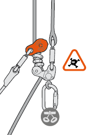 Warning: pulley pressing on the release lever
