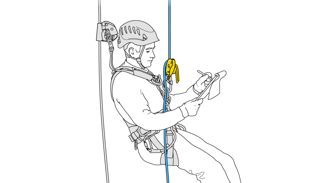 Work positioning, hands-free position