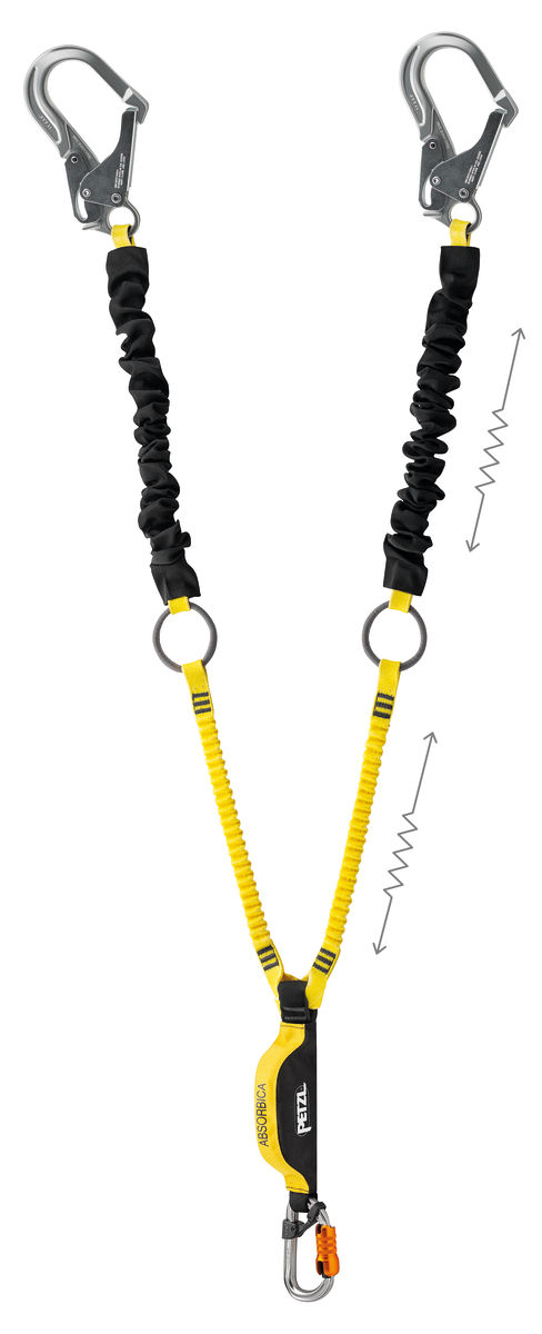 Double Lanyard with Energy Absorber L64YUT 150 ABSORBICA-Y TIE-Back PETZL