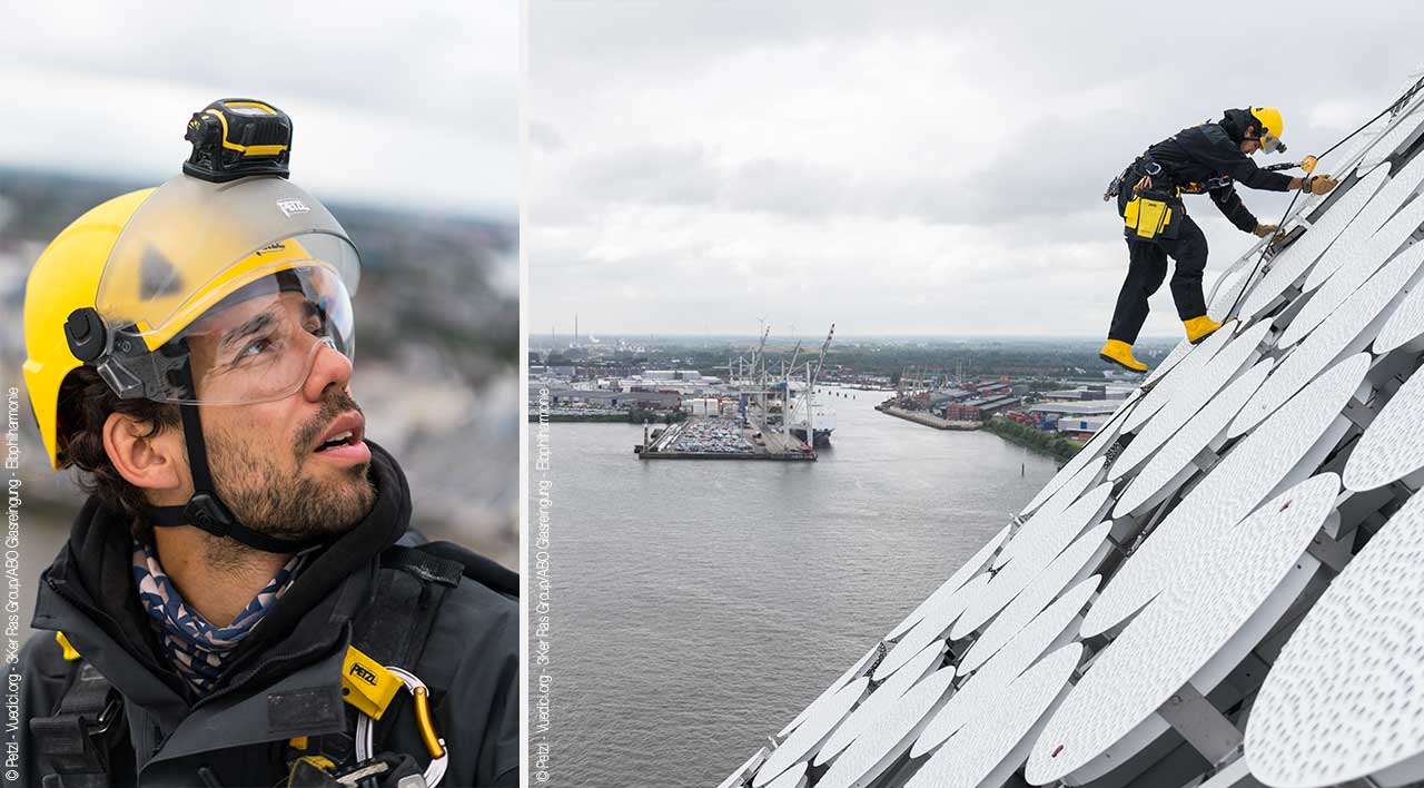 © Petzl - Vuedici.org - 3Ker Ras Group/ABO Glasreingung - Elbphilharmonie