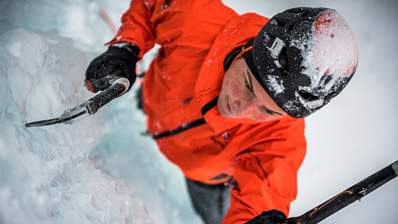 Climbing an ephemeral icicle