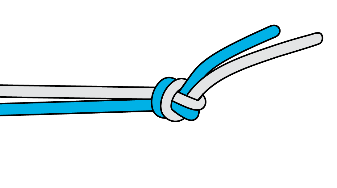 Verbindungsknoten für die Seilstränge beim Abseilen