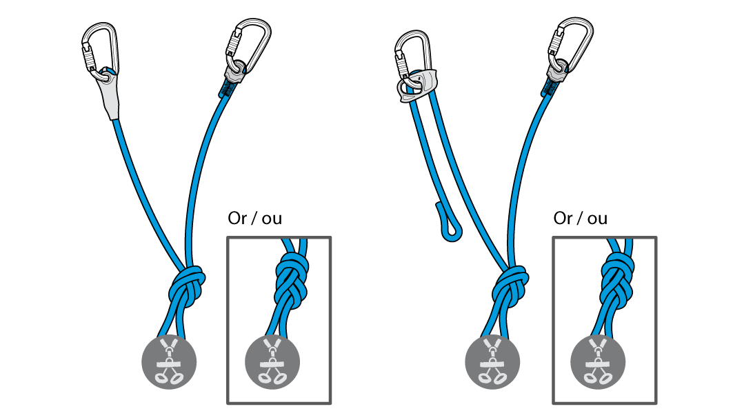 Making a Y-lanyard with a knotted JANE or PROGRESS ADJUST-I lanyard