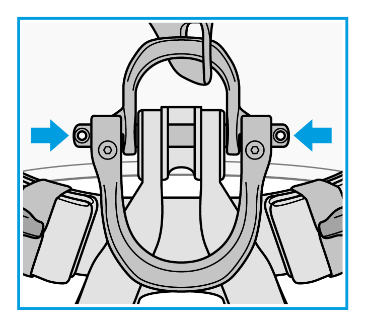 ASTRO dessin pour Retirer tout accessoire monté dans les trous de connexion des manilles.