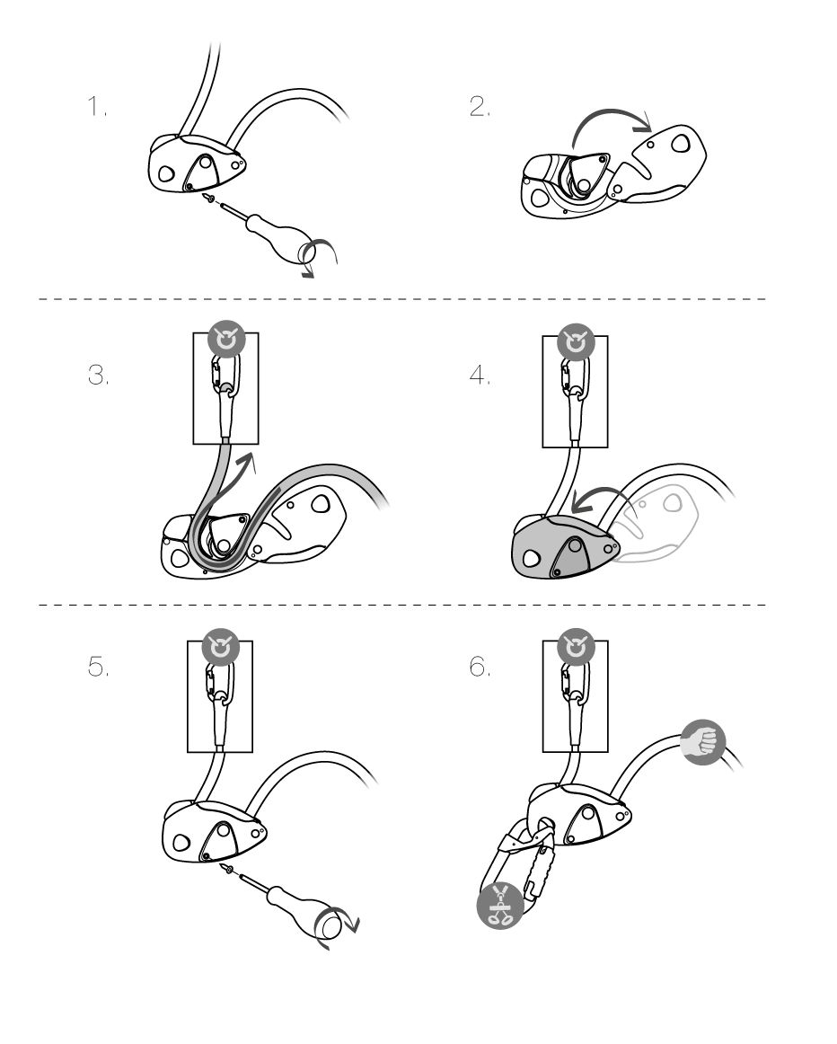 GRILLON re-installing the rope procedure