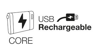 Batterie CORE, UBS rechargeable.