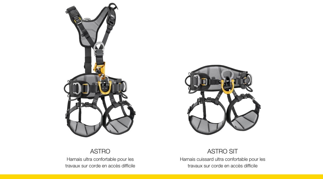 Aide au choix harnais Petzl Professional - Gamme ASTRO 