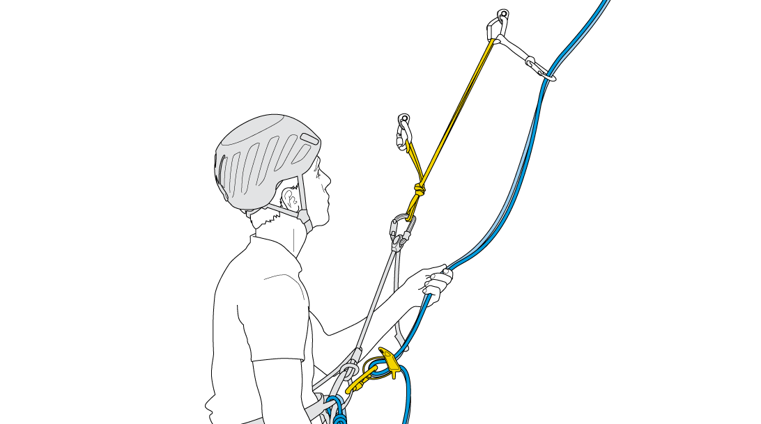 Building a belay anchor and belaying on a bolted multi-pitch route