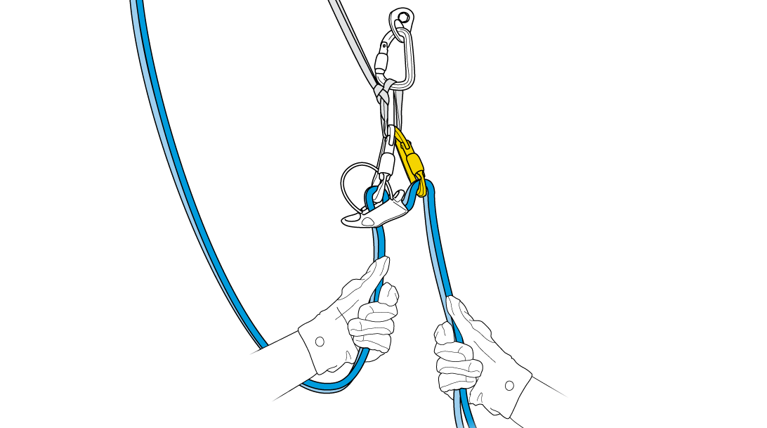 Which belay system should be used to belay a leader directly off the anchor on a multi-pitch route?