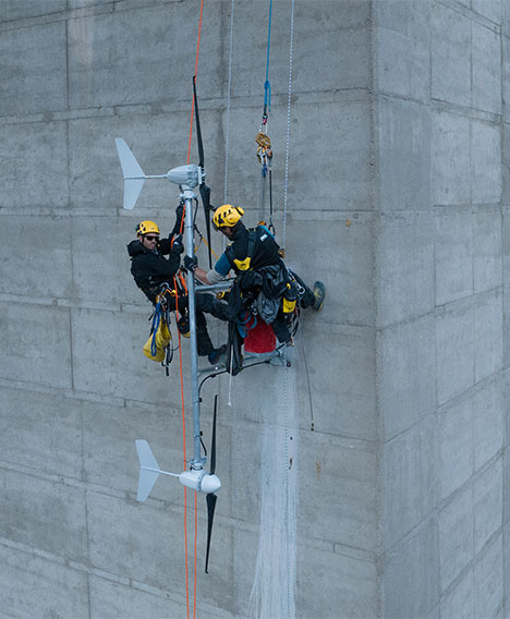 Seilzugangstechnik im Bereich der erneuerbaren Energien
