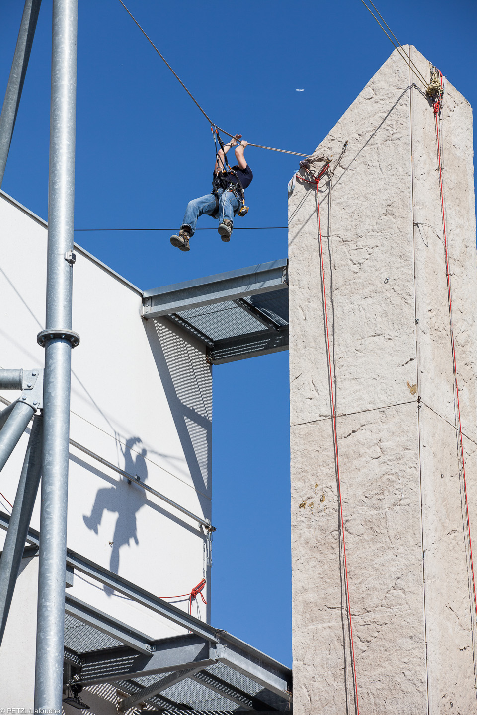 A participant on the tyrolean.