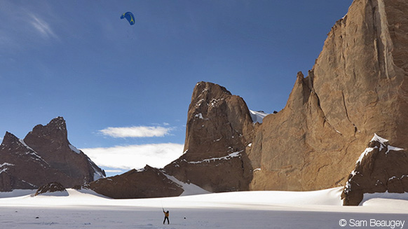Sam Beaugey in der Antarktis: Expedition per "Train Kite"!