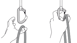 Positionnement de la dégaine et clippage de la corde