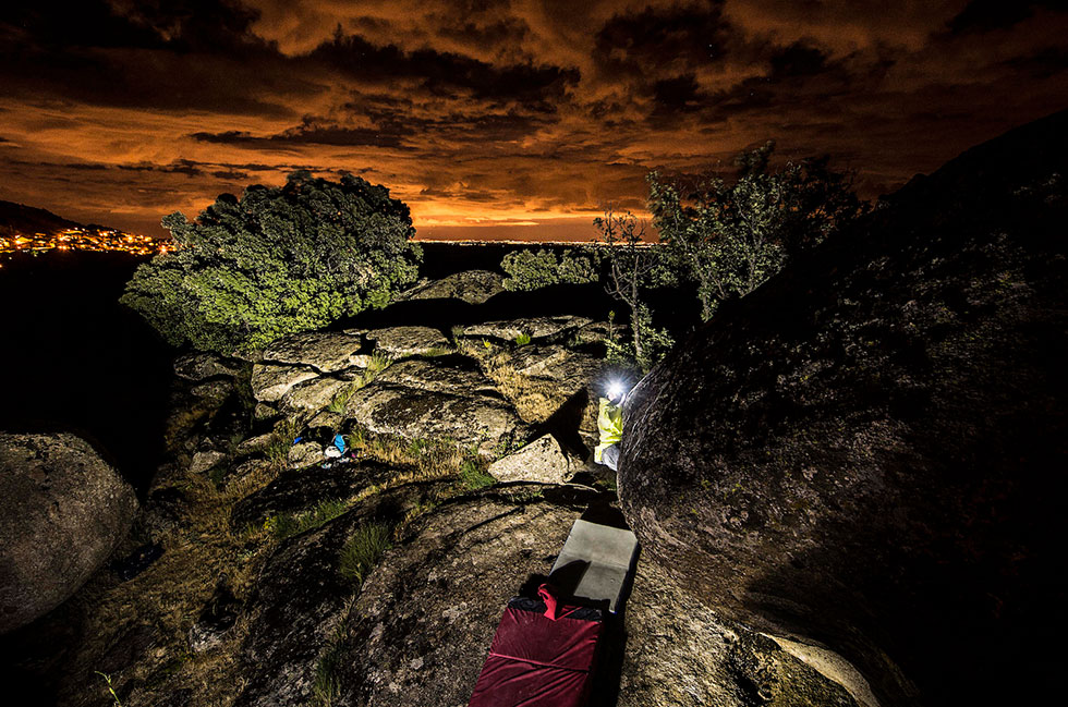 Dave Graham night bouldering in Spain