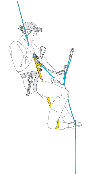 Remove the lanyard and continue your rope ascent.