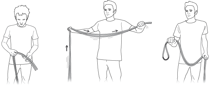 Regularly inspect the middle mark of the rope.