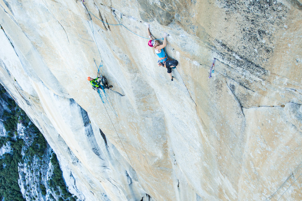 Emily Harrington on Golden Gate (5.13b, 41 pitches). Photo: Jon Glassberg