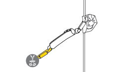 Choice of carabiner for connecting a fall arrest device to the harness