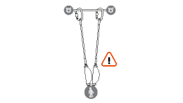 Verwendung von zwei parallel positionierten ABSORBICA I-Verbindungsmitteln: Gefahr