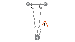 Utilizzo di due cordini ABSORBICA I in parallelo: pericolo