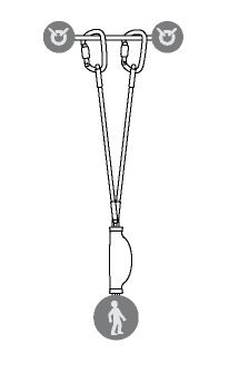 Two lanyard arms