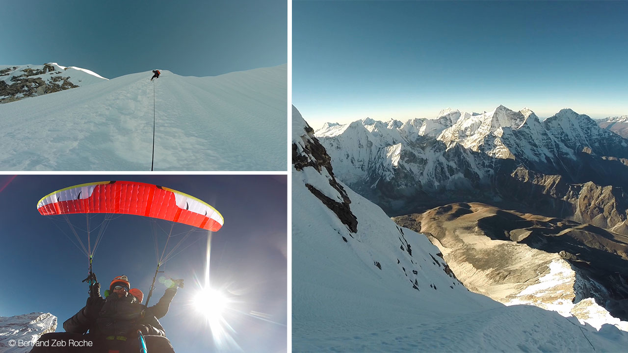 Paralpinisme à l’Ama Dablam avec Bertrand Zeb Roche et Jean-Michel Bacou