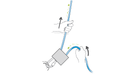 Gestualidad universal para utilizar correctamente un aparato para asegurar